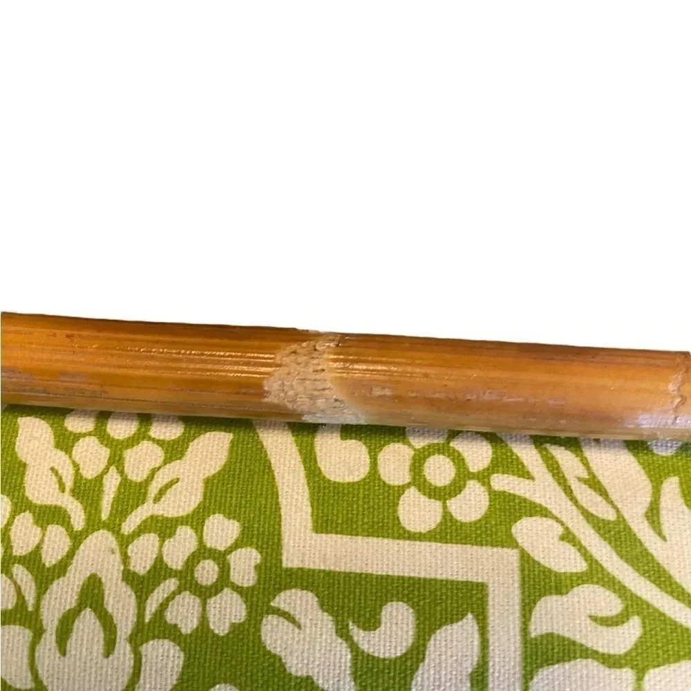 Vintage Donna Dixon green damask bamboo clutch coastal Resortwear vacation